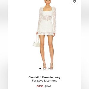 REVOLVE Ivory Lace Mini Dress